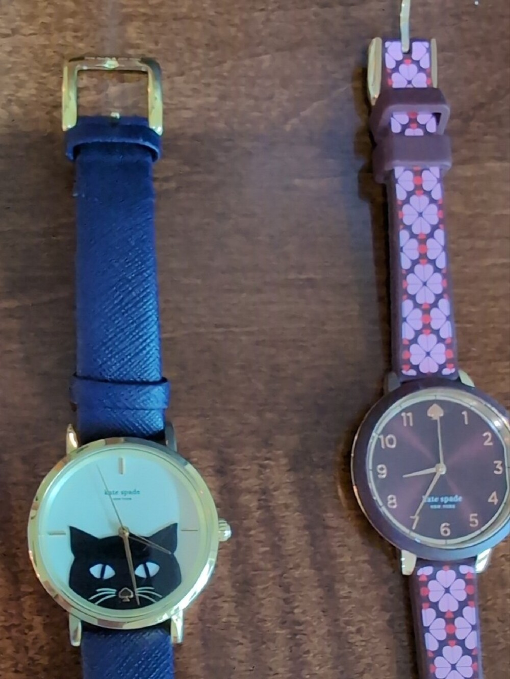 Kate Spade Multi-Color Stripe, Navy Cat & Pink Floral Watches - Picture 3 of 7